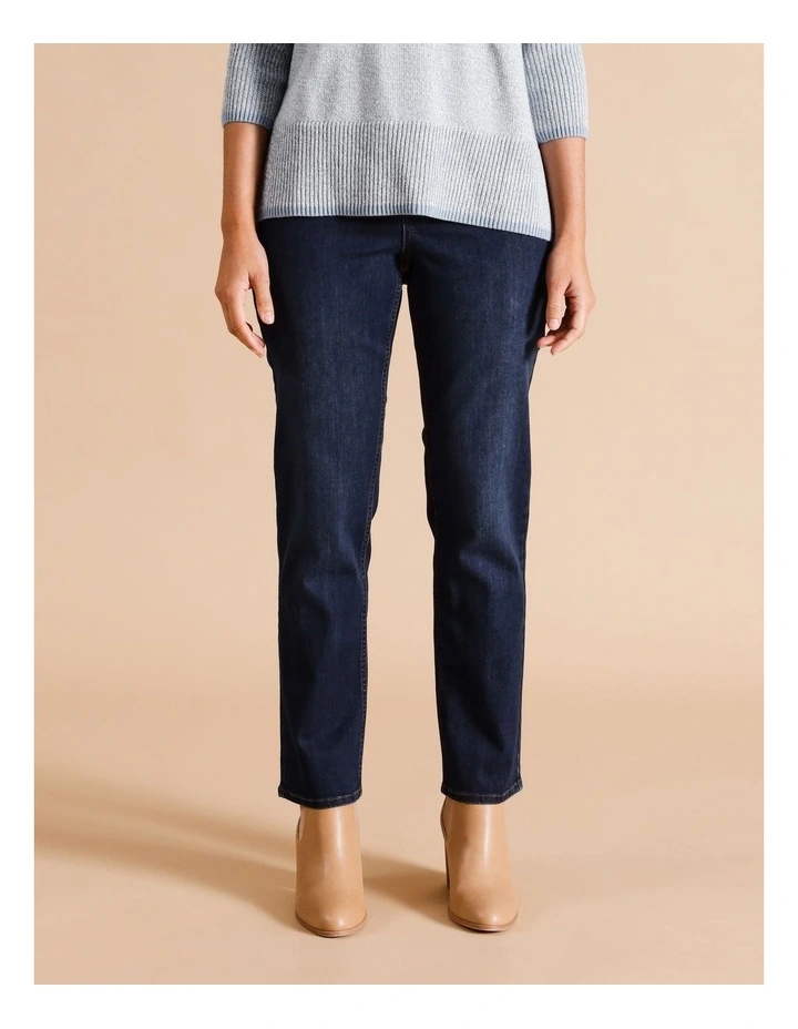 Organic Cotton Blend Wardrobe Staple Straight Jean In Dark Wash