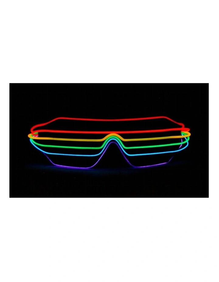 LED Light-Up Glasses Sunglasses Costume in Rainbow