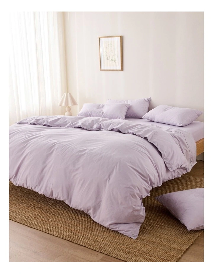 Leo Washed Cotton Quilt Cover Set in Lilac
