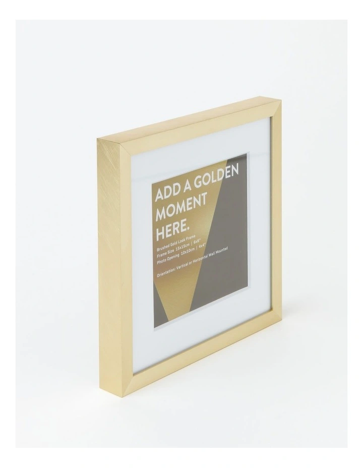 Platinum Metal Frame 15x15cm/10x10cm in Brushed Gold