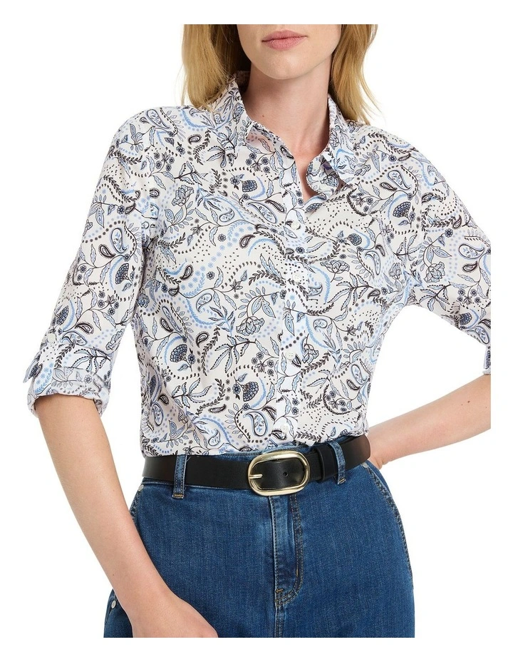 Sorell Cotton Shirt in White Multi