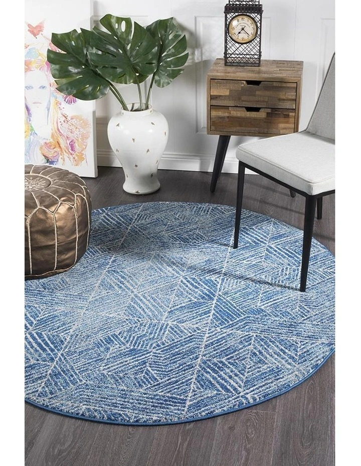 Oasis Kenza Contemporary Navy Round Rug