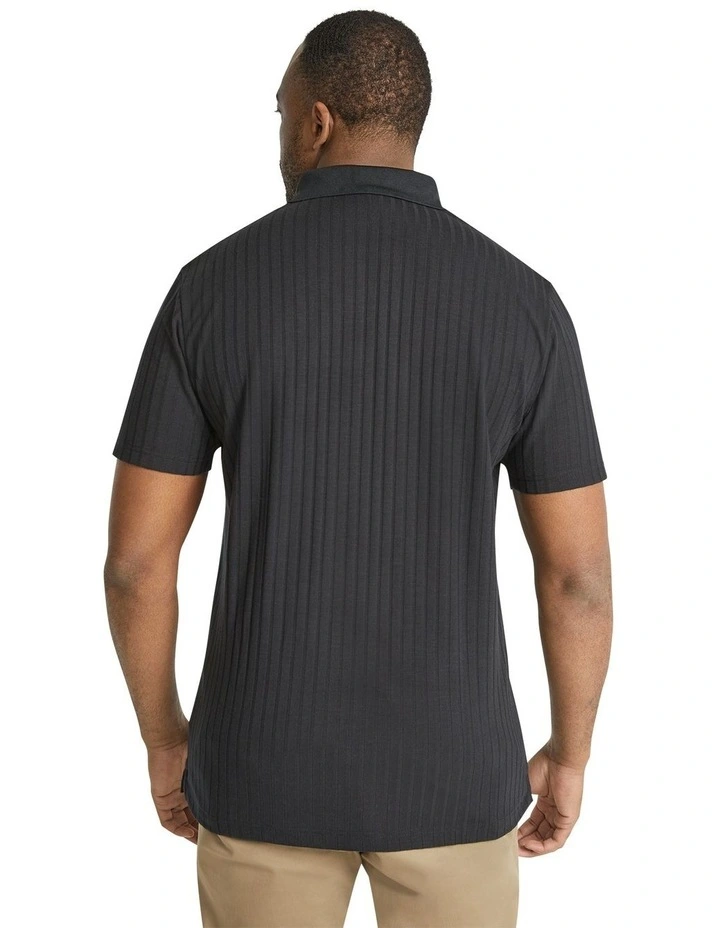 Page Rib Polo in Black