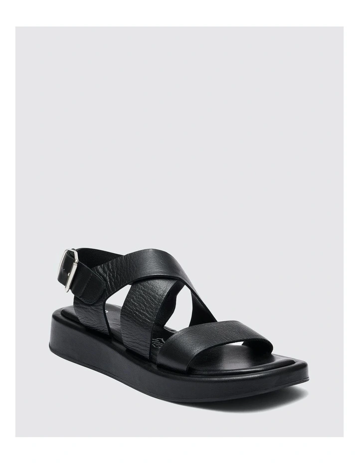 Valeria Strappy Flats in Black