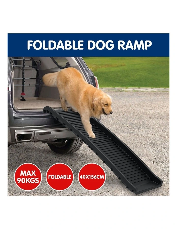 Foldable Car Dog Pet Cat Ramp Vehicle Ladder Step Stairs Black