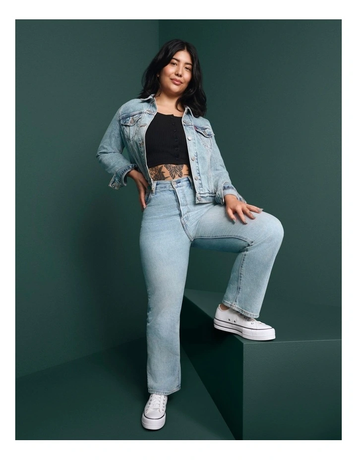 Ribcage Ankle Middle Road Straight Leg Jean in Denim