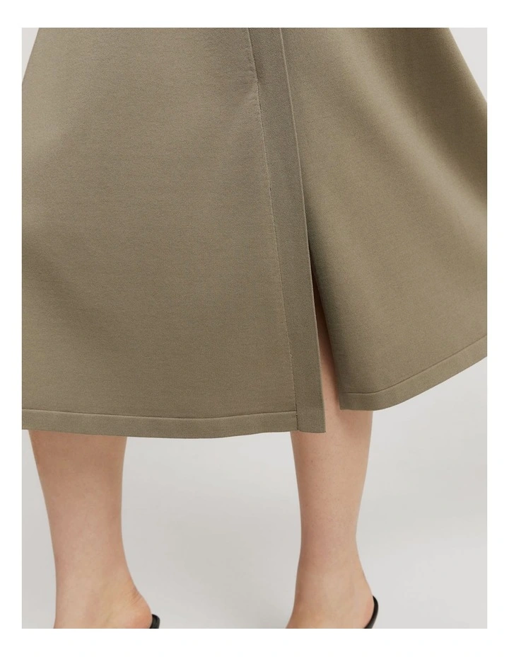 Compact A-line Skirt in Sicilian Olive