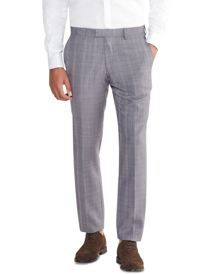 Tailored Glen Check Suit Pant in Grey