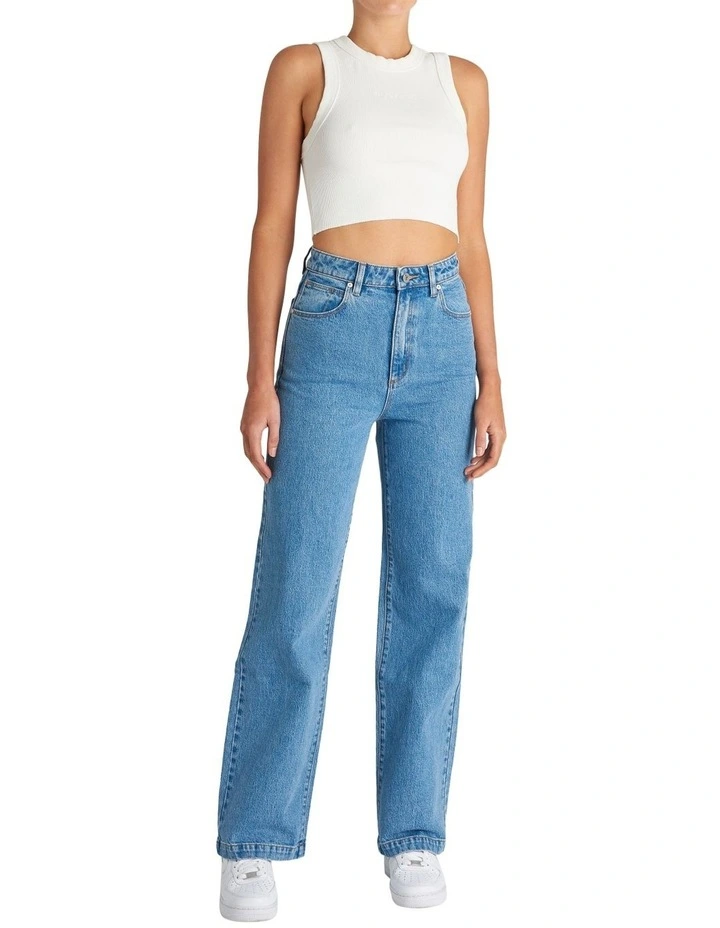 High and Wide Wide Leg Jean in Debbie 94' in Blue