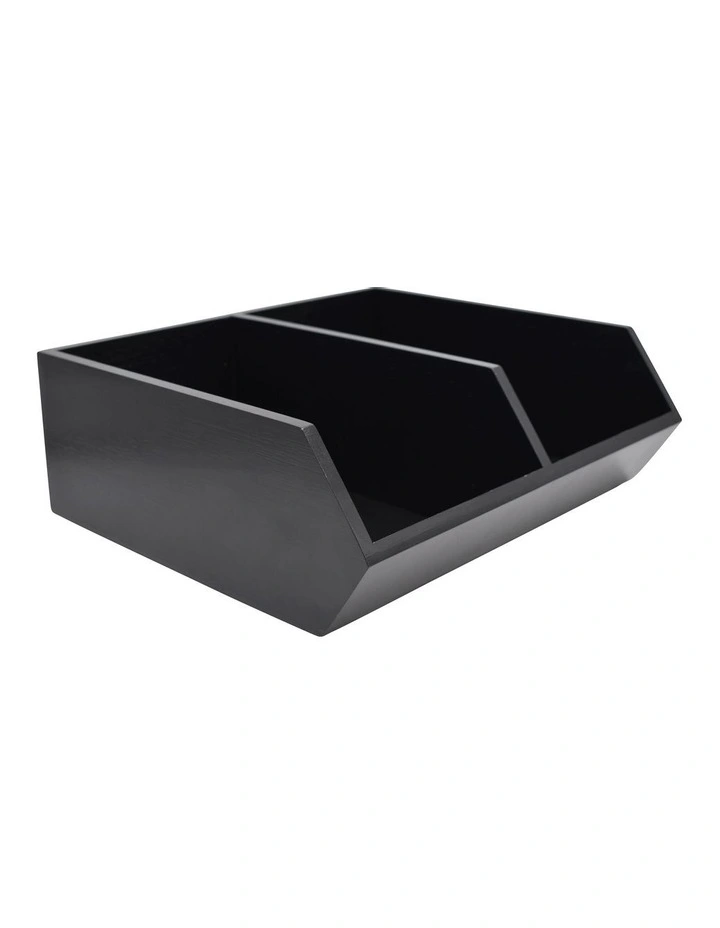 Pantry 2 Divider Storage Unit in Black
