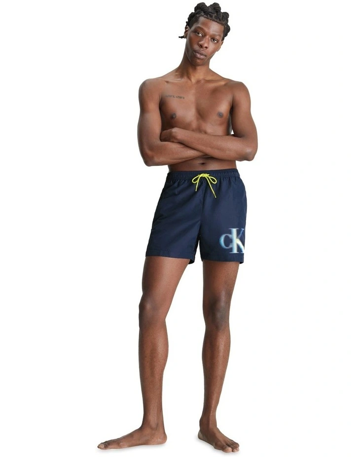 Monogram Medium Swim Short in Navy Iris