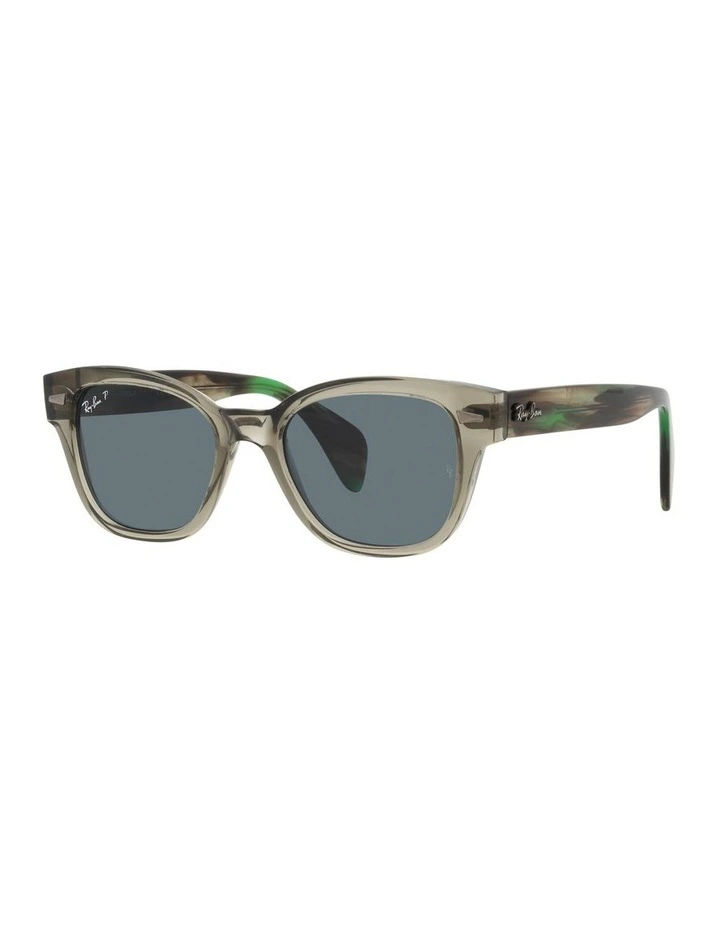 0RB0880S Blue Polarised Sunglasses In Transparent Green