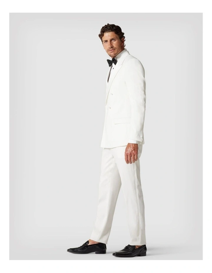 Slim Fit Double Breasted Tuxedo in Ivory