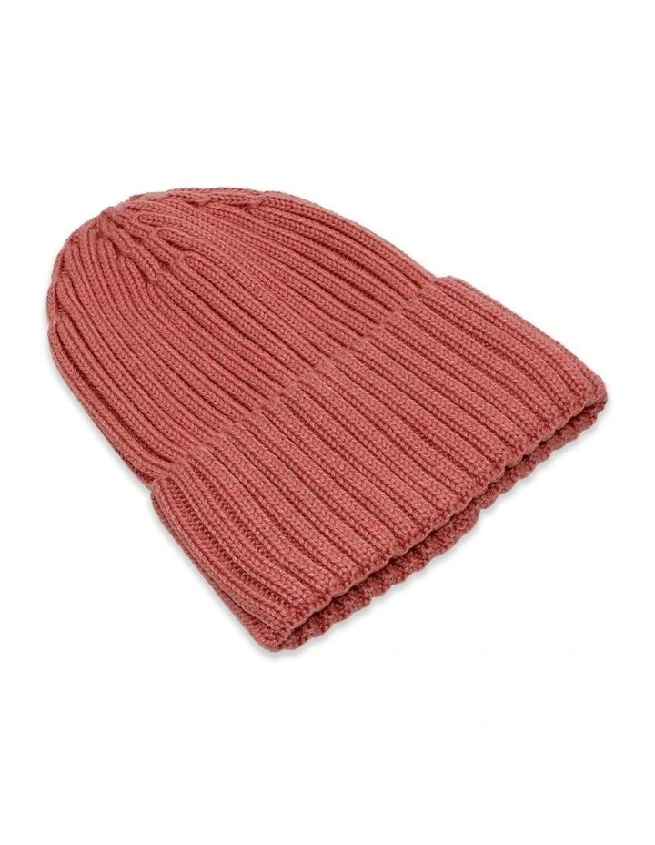 Mia Wool Blend Beanie in Blush