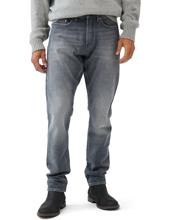 Curio Straight Italian Denim Long Leg Jeans in Ash