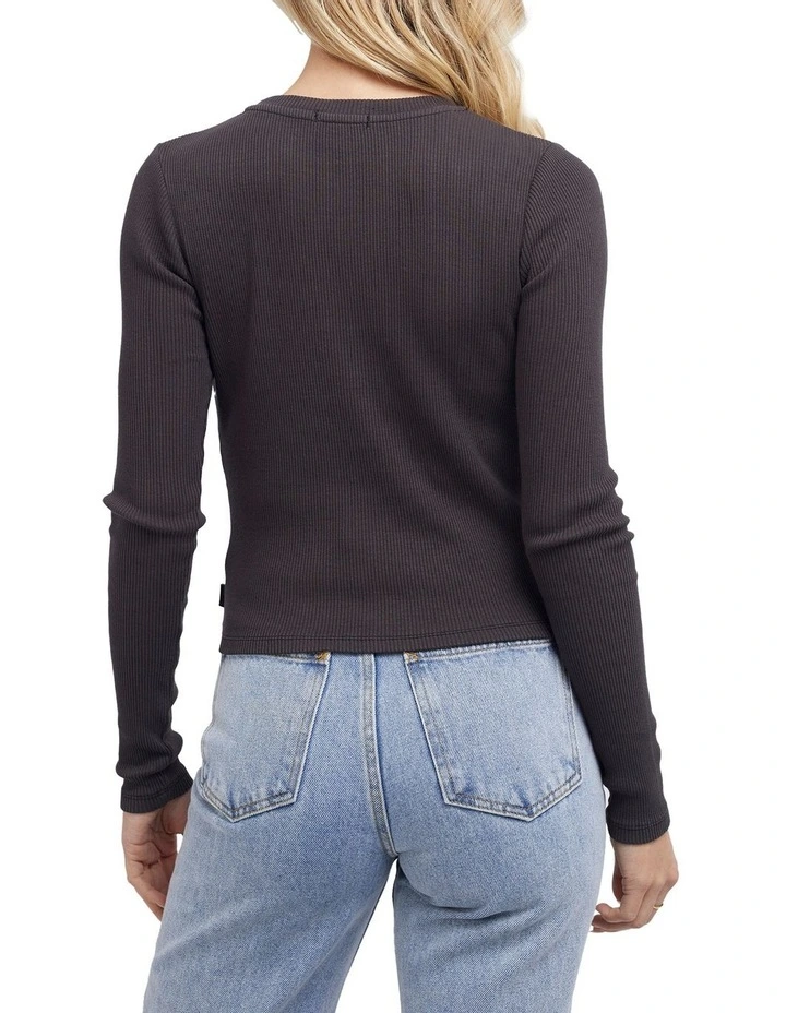 Eve Rib Baby Long Sleeve Tee in Black