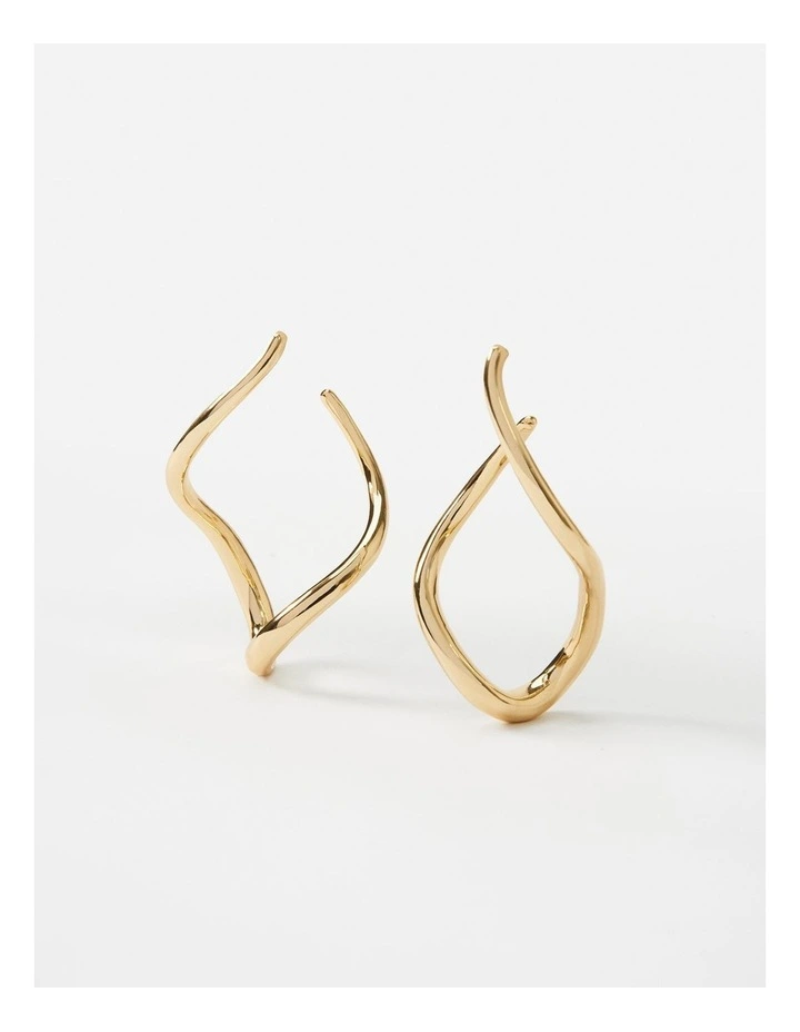 The Ella Organic Hoops in Gold
