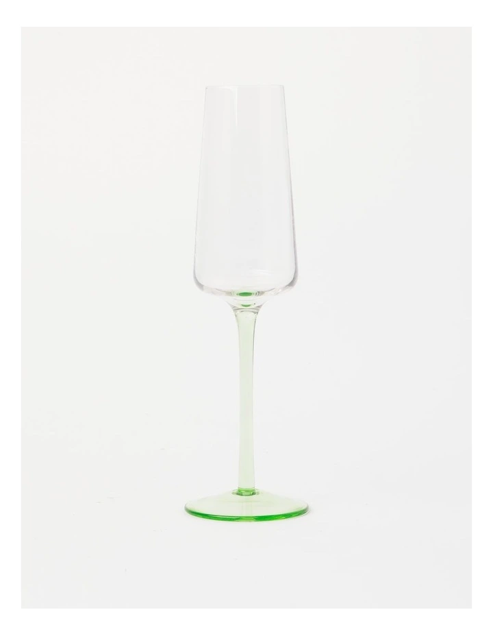 Jordan Champagne Glass Set of 4 in Green