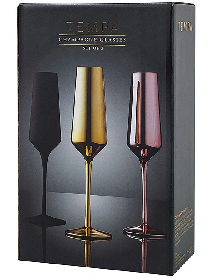Aurora Champagne Glass 2 Pack in Matte Black