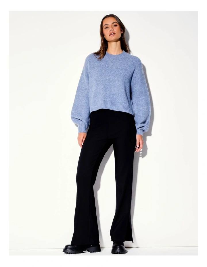 Recycled Blend Cropped Knit Jumper in Grape