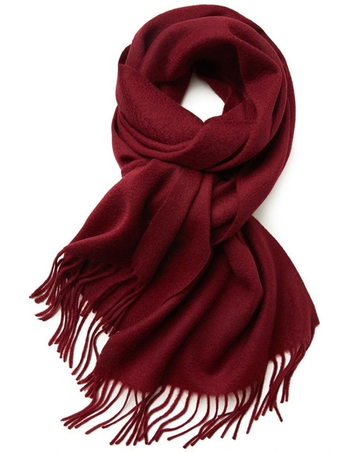 Cashmere Woven Scarf in Wine