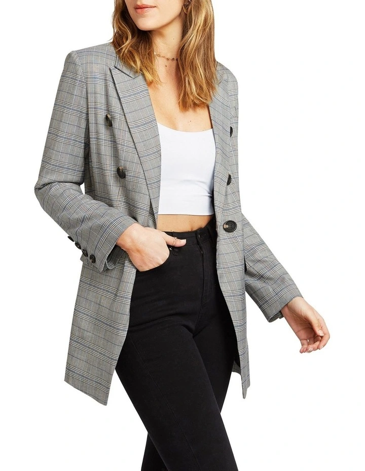Too Cool For Work Plaid Blazer