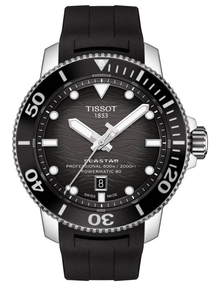 Seastar 2000 Professional Powermatic 80 T1206071744100 Automatic Watch in Black