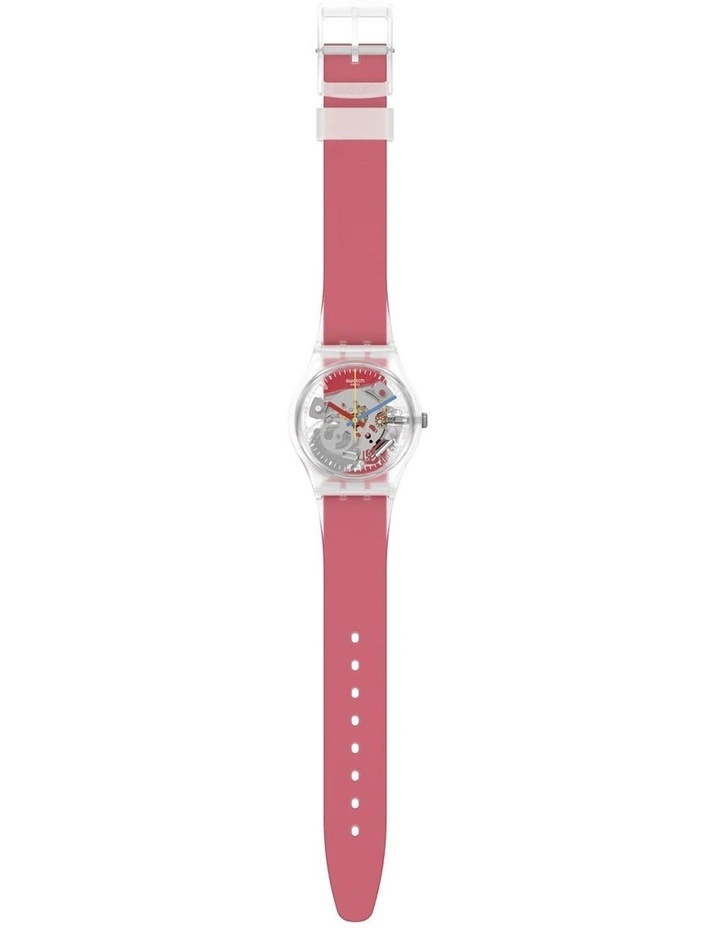 Clearly Stripped Watch in Red