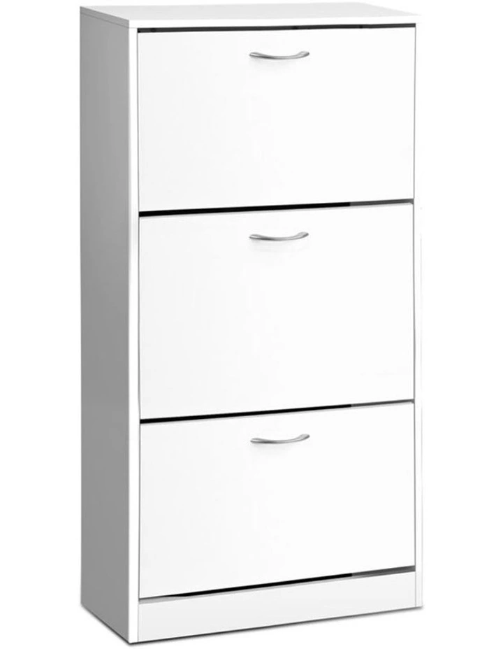3 Tier Shoe Cabinet White