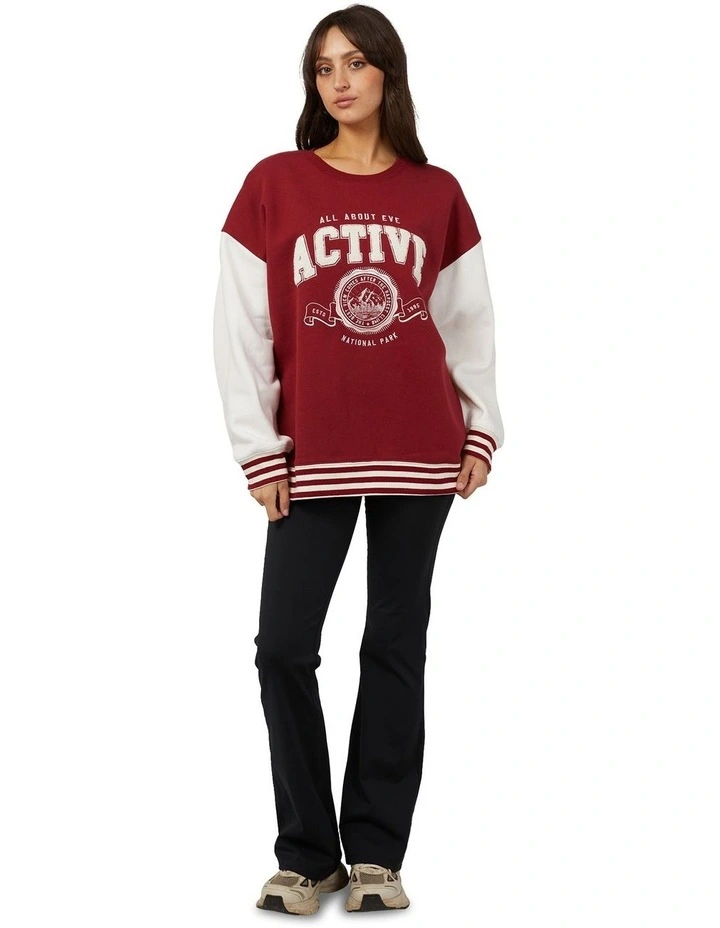 National Contrast Crew Cardigan in Port