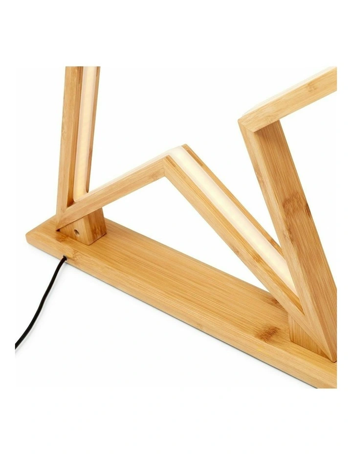 Large Bamboo Star LED Table Lamp 52cm in Natural