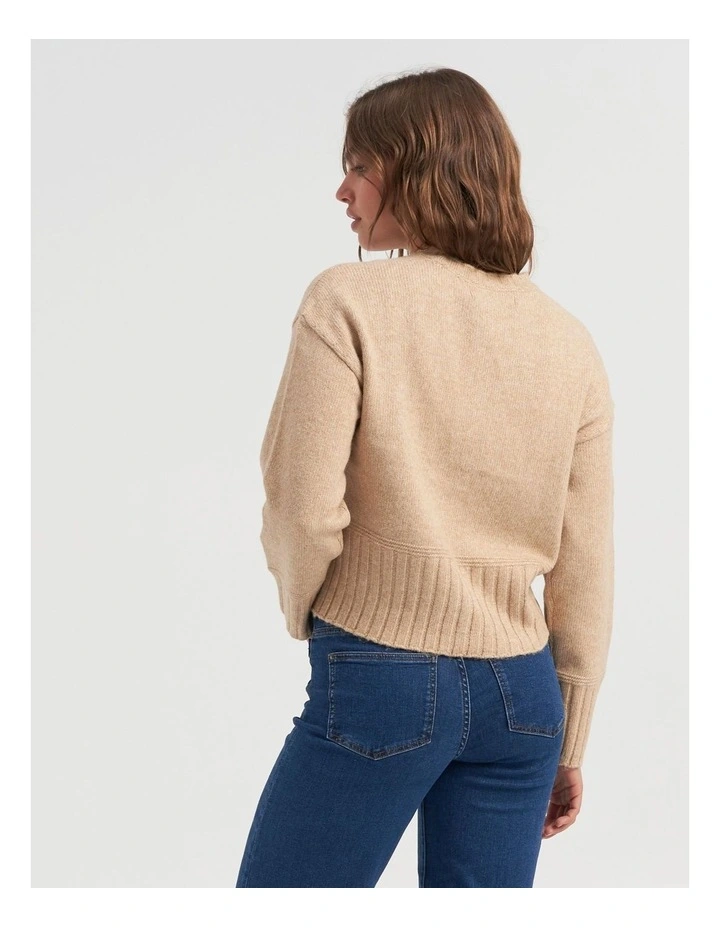 Allie Life Long Sleeve Knit Pullover in Cream