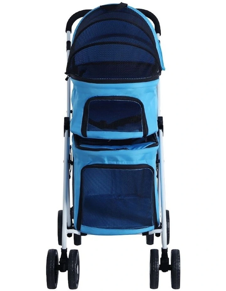 Large Foldable Pet Stroller Double Tier 4 Wheels