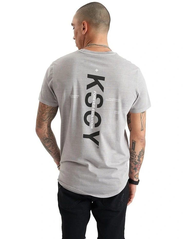 Tustin Dual Curved Tee in Pigment Frost Grey