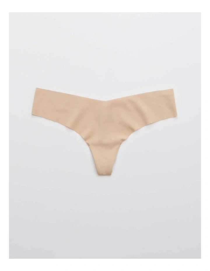 No Show Thong Underwear in Beige