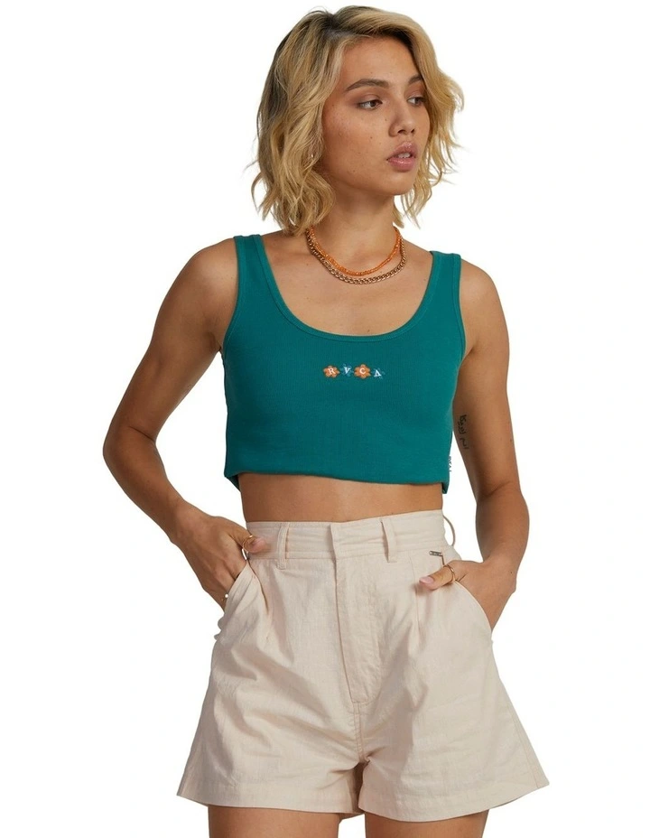 Hand Picked Scooped Tank Top in North Sea
