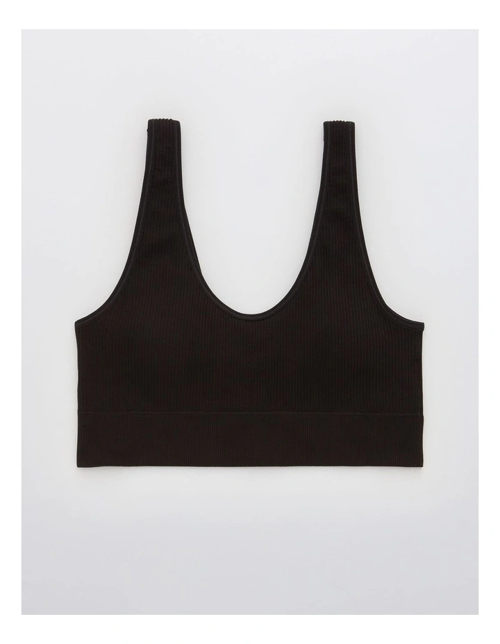 Seamless Padded Bralette in True Black