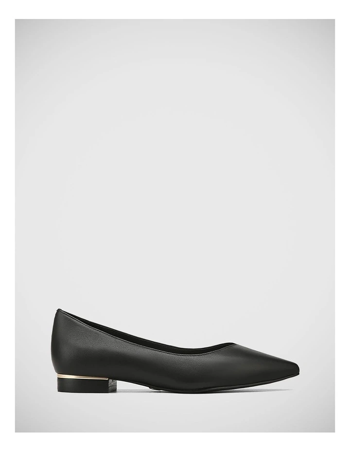 Monica Leather Flat in Black