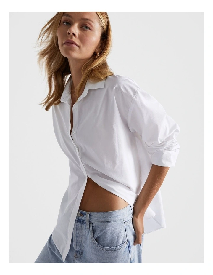 Poplin Classic Shirt in Whisper White