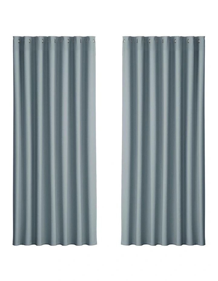 2X Blockout Curtain Eyelet in Grey