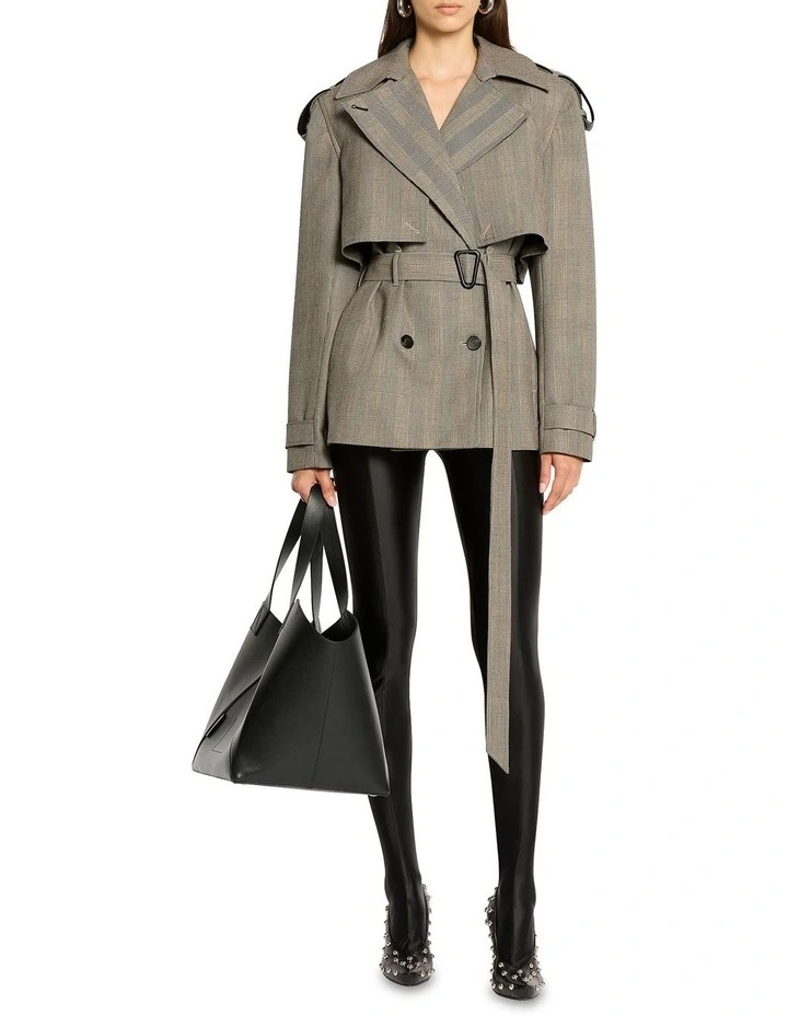 Ceremonia Short Trench Coat in Brown
