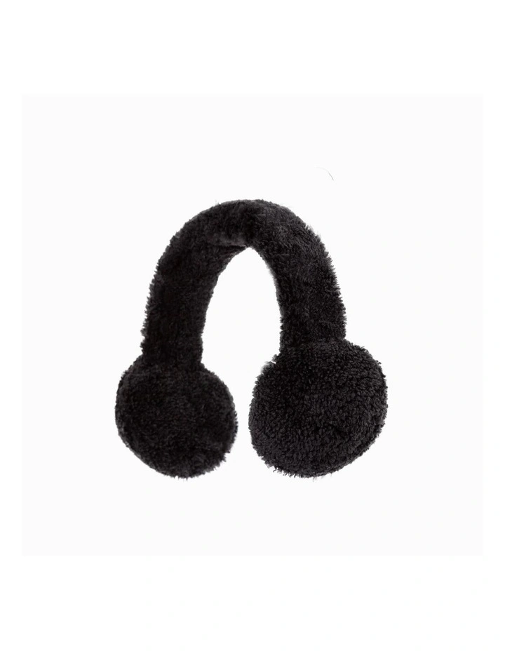 Ugg Curly Sheepskin Earmuff in Black