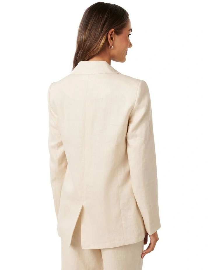 Lacey Linen Blazer in Cream