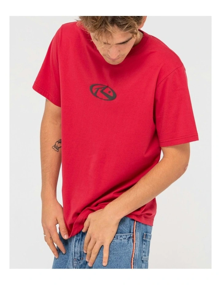 Shutdown Short Sleeve Tee in Red