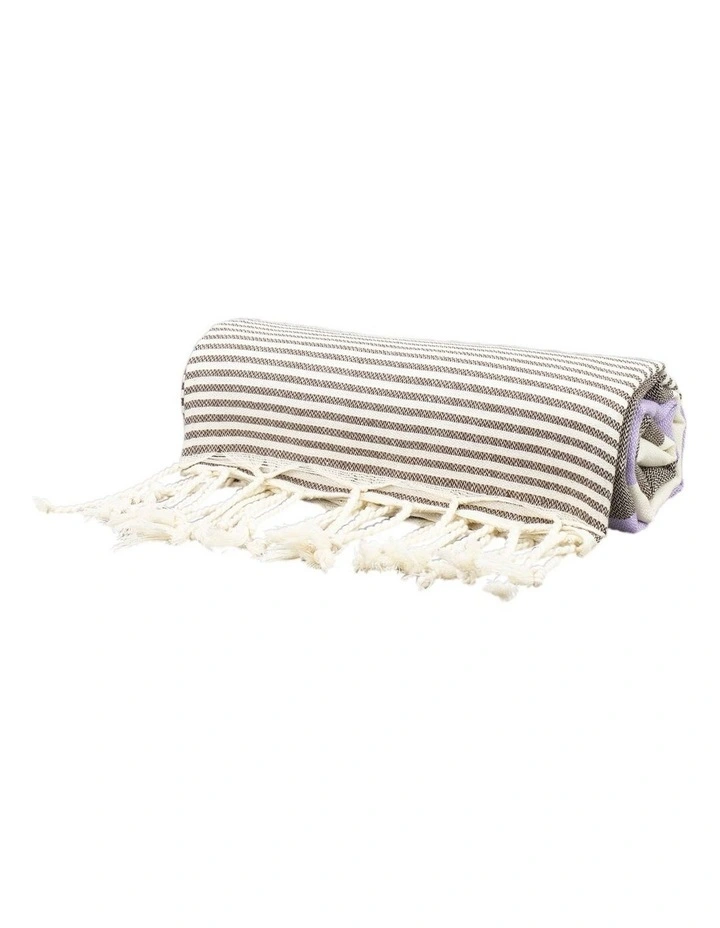 Thin Turkish Towel in Brown/Purple