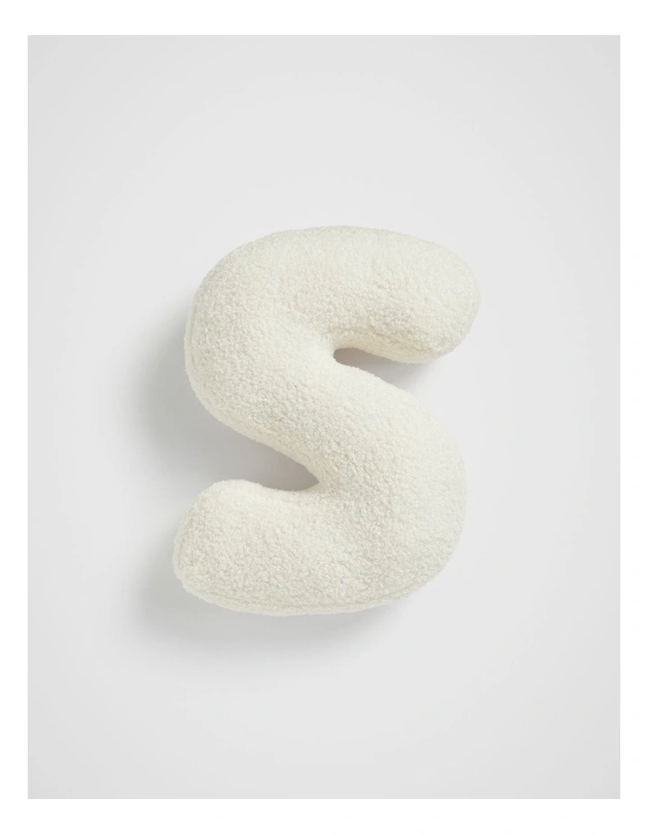 Teddy Initial S Cushion in Cream