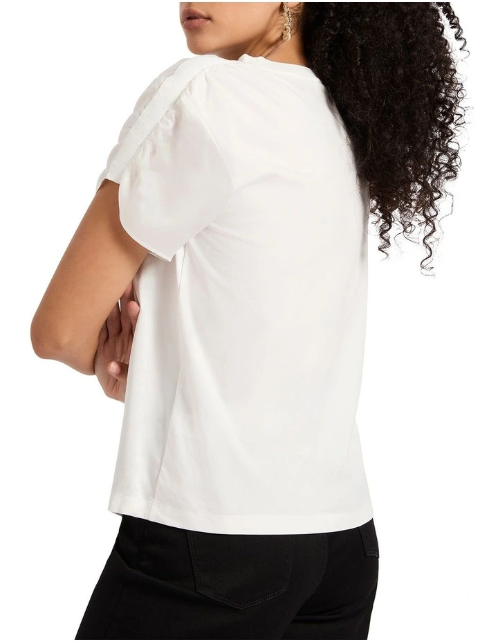 Melanie Silk Mix Top in Ivory