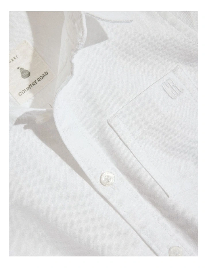 Organically Grown Cotton Oxford Shirt in White
