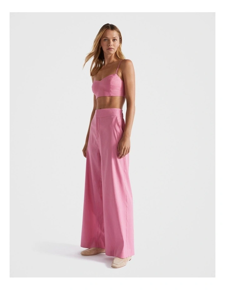 High Waist Pant in Rose Red