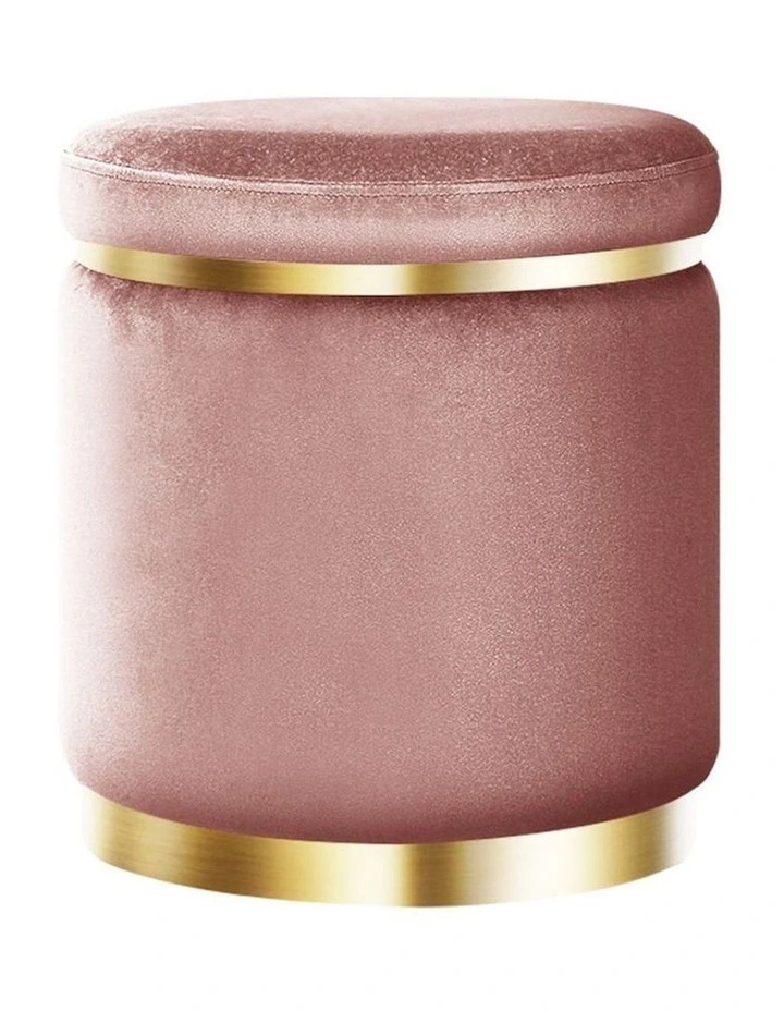 Ottoman Round Foot Stool in Pink